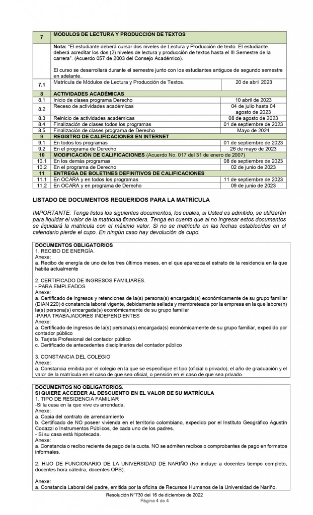 Viceacademica RES. No. 730 CALENDARIO ADMISIONES DERECHO A 2023, 16 DIC 2022 _page-0004